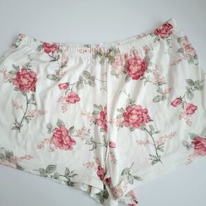 Flora Nikrooz Floral Print Pajama Shorts Pink White Romantic Floral Light Silky
